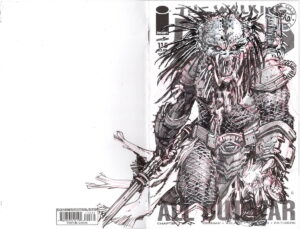 Predator on Walking Dead Sketch Cover by Eric Canete