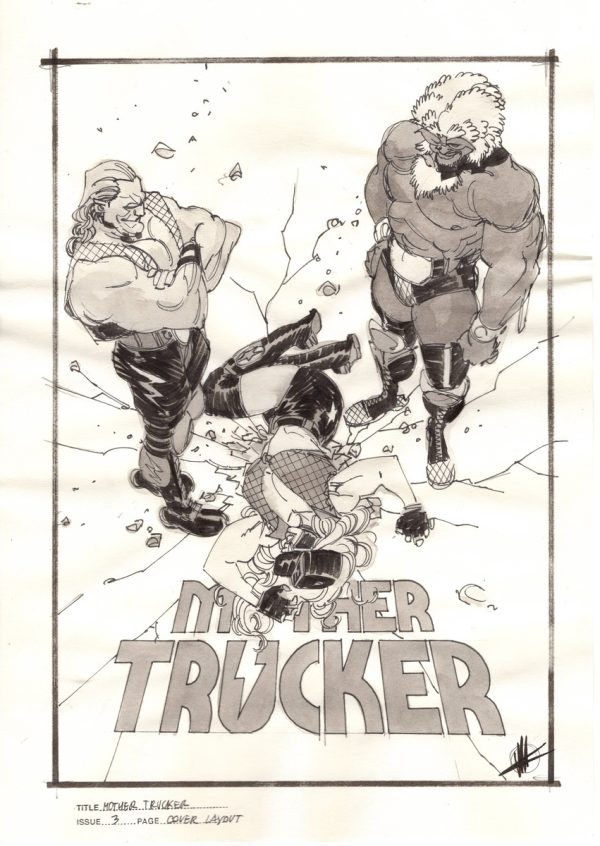 Mother Trucker #3 Cover art Layout by Matteo Scalera