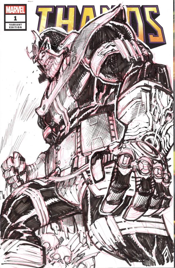 Thanos Sketch Cover by Eric Canete