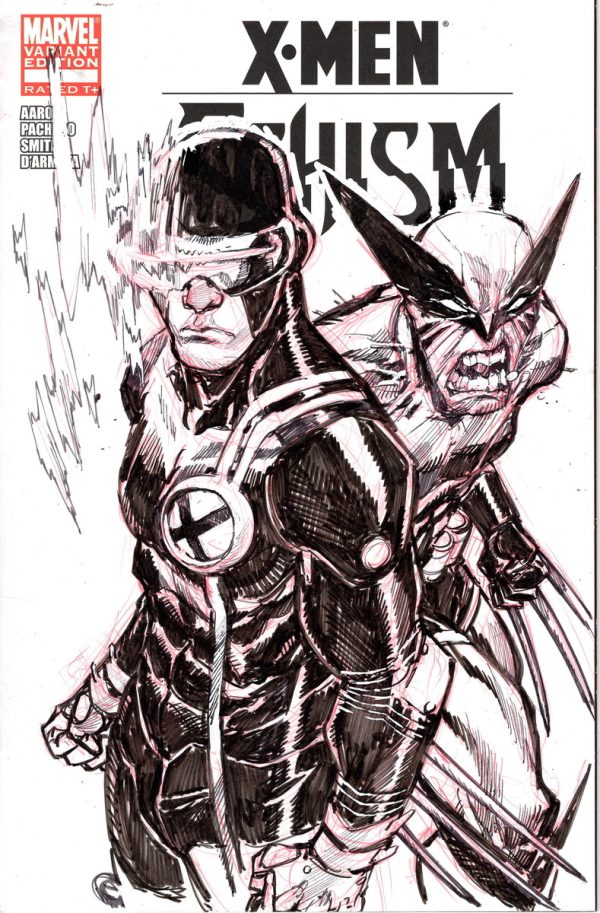 Cyclops and Wolverine on X-men Sketch Cover by Eric Canete