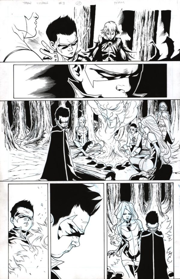 Teen Titans #3 p.10 by Wade von Grawbadger