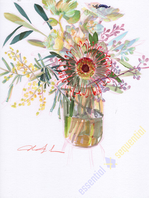 Flowers in Vase by Mindy Lee