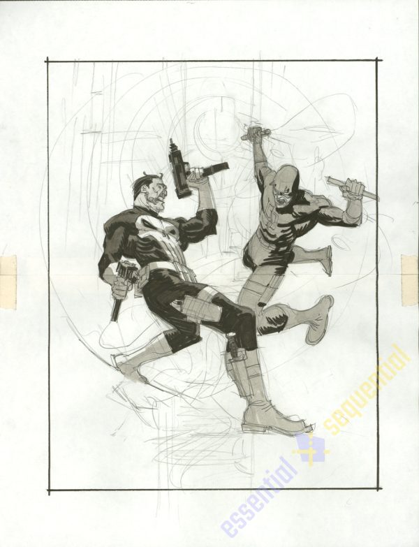 Punisher vs Daredevil Prelim 2 by Matteo Scalera