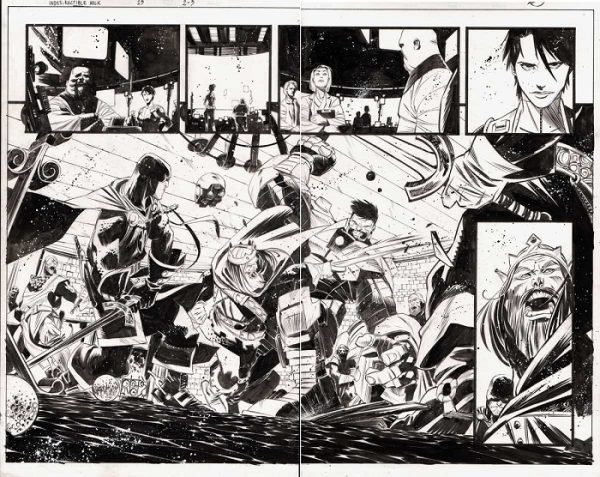 Indestructible Hulk Issue 13 Page 02-3 by Matteo Scalera