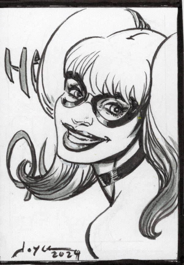 Harley Quinn Sketch Card by Joyce Chin