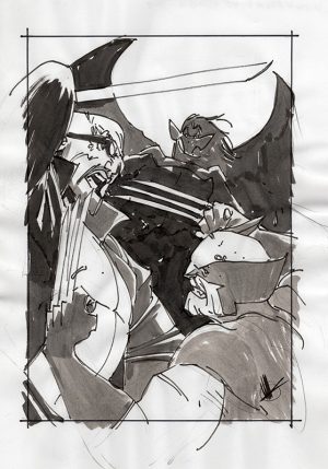 Wolverine Vs. Blade Cover Preliminary by Matteo Scalera