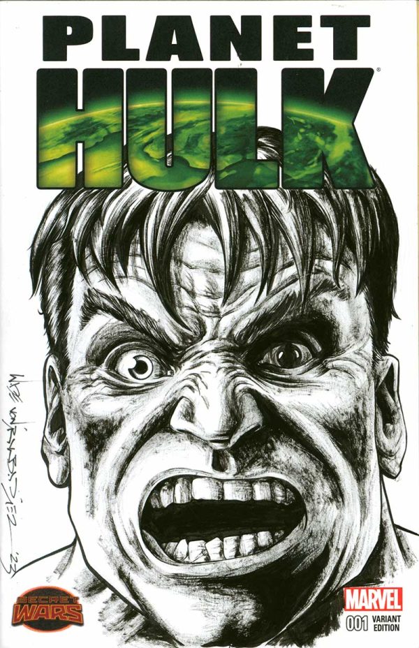 Planet Hulk Sketch Cover by Wade von Grawbadger