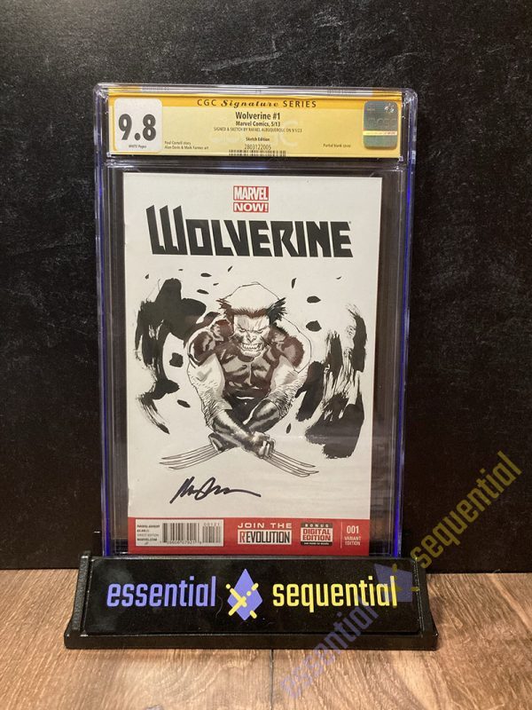 9.8 Wolverine #1 Sketch Cover signed and sketch by Rafael Albuquerque