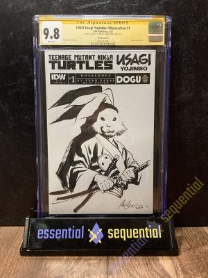 9.8 TMNT/Usagi Yojimbo: Wherewhen #1 Sketch Cover signed and sketch by Rafael Albuquerque